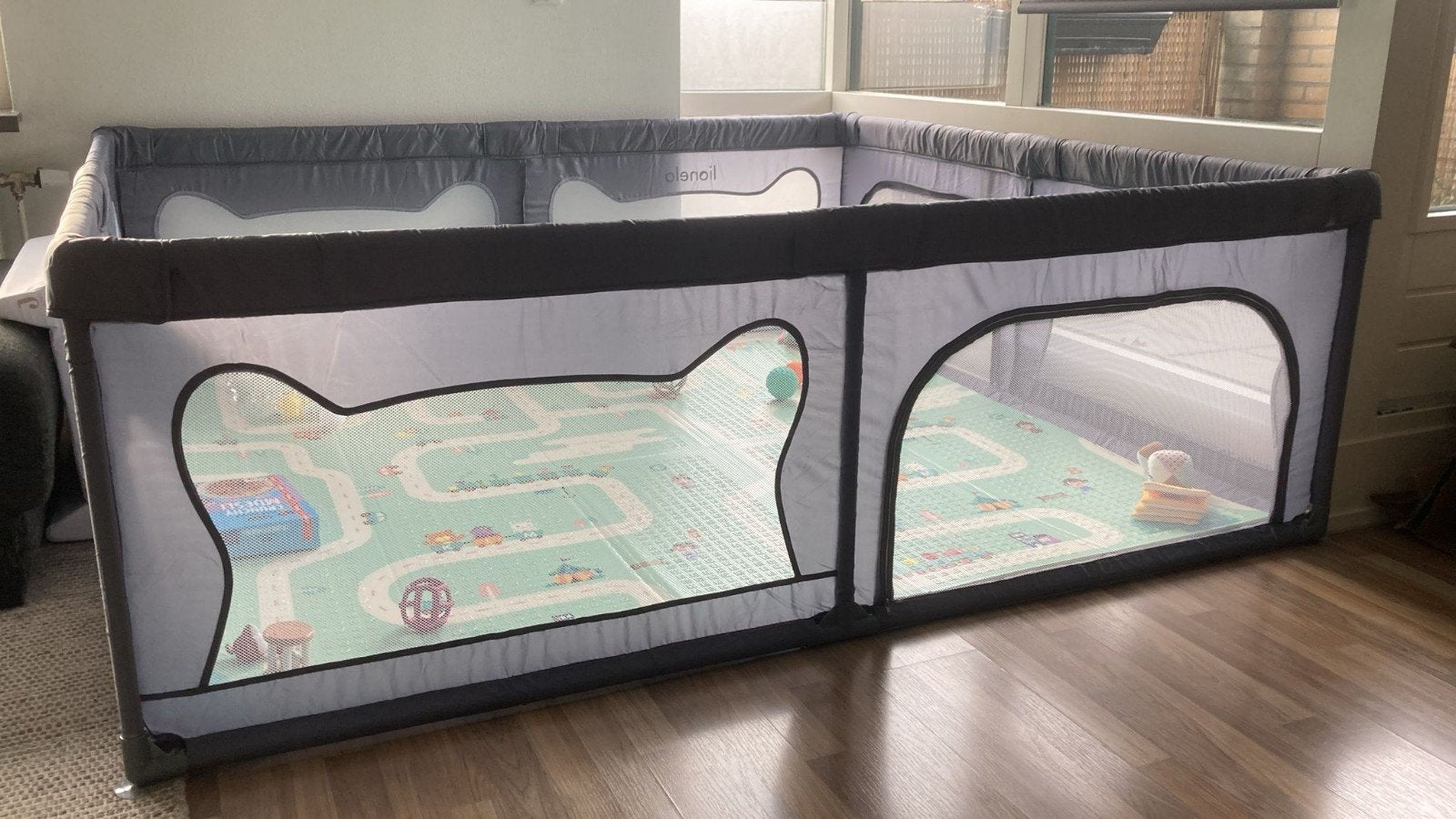 Grondbox lionello willow xl 187x207x68 incl speelmat, Ophalen, Gebruikt, Rechthoekig