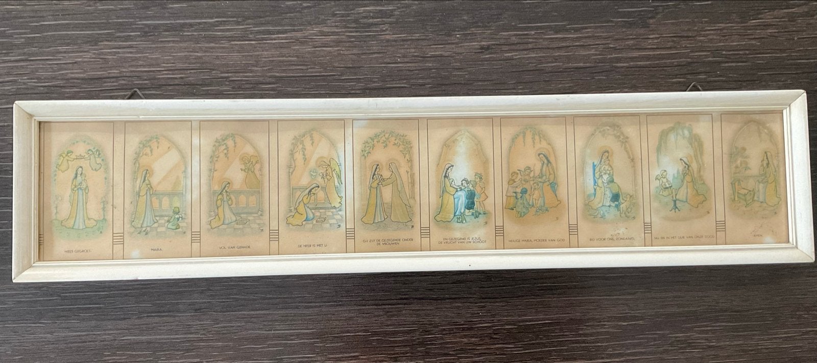 Schilderijtje 'Wees Gegroet' voor kinderkamer 46x10,5 cm, Ophalen of Verzenden