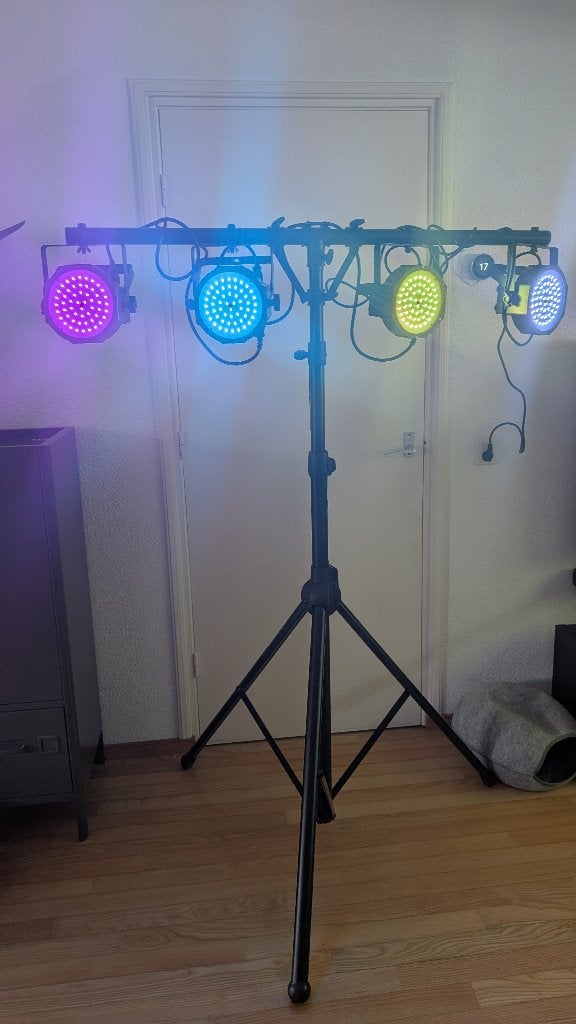 4 DMX lampen inclusief statief en extras, Ophalen, Zo goed als nieuw, Licht, Geluidgestuurd