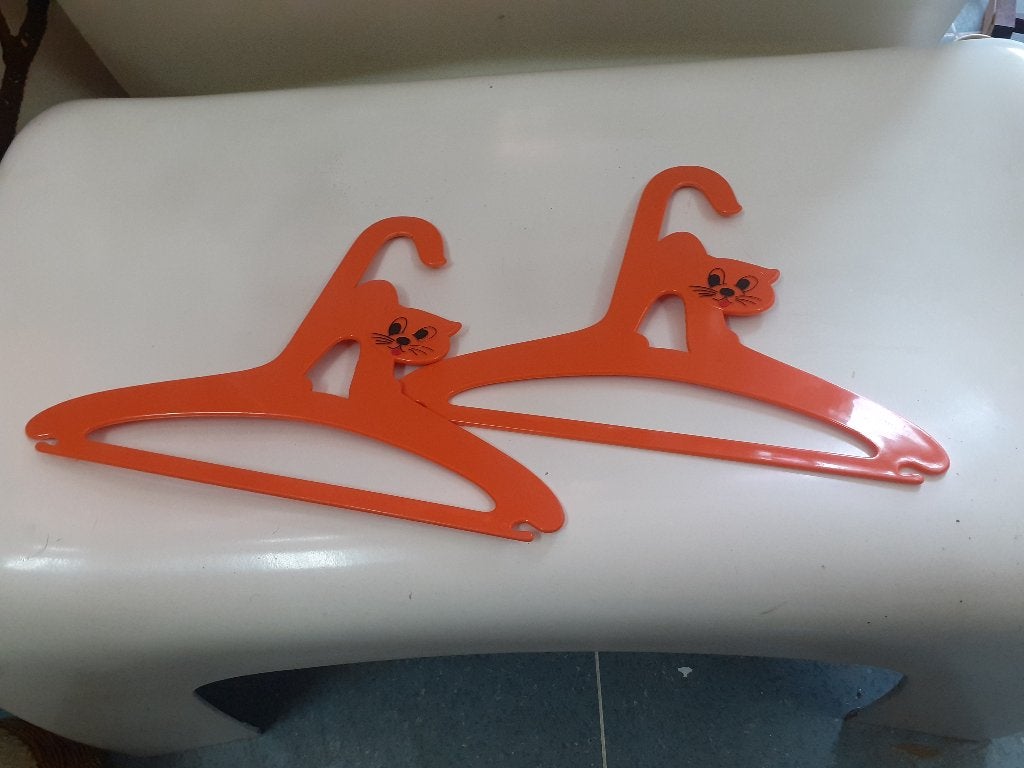 jaren 70 vintage design kinder kleerhanger oranje poes retro, Ophalen of Verzenden, Huis en Inrichting
