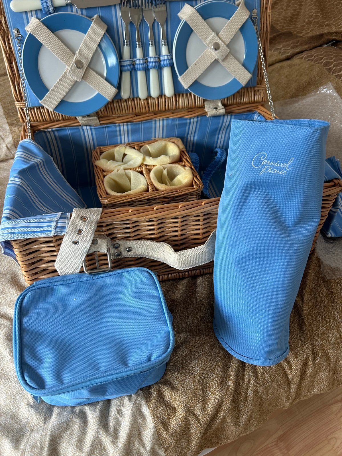 Luxe picknickmand voor 4 personen - Compleet met servies, Ophalen, Nieuw