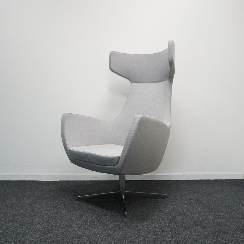 Ahrend Design Fauteuil | Grijze Relax Stoel | Draaibaar, Gebruikt, -, 75 tot 100 cm, Ophalen of Verzenden