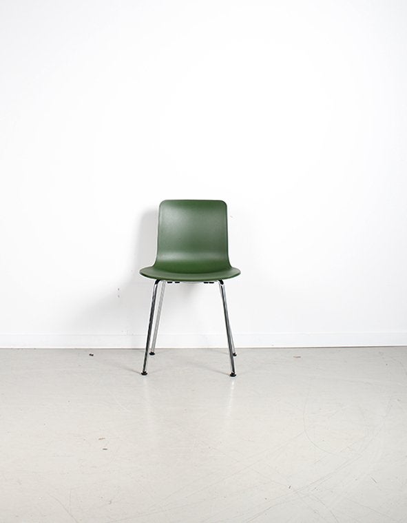 6x Vitra Hal Jasper Morrison Stoel Groen – Chroom, Niet ingevuld, Kunststof, Niet ingevuld, Ophalen of Verzenden