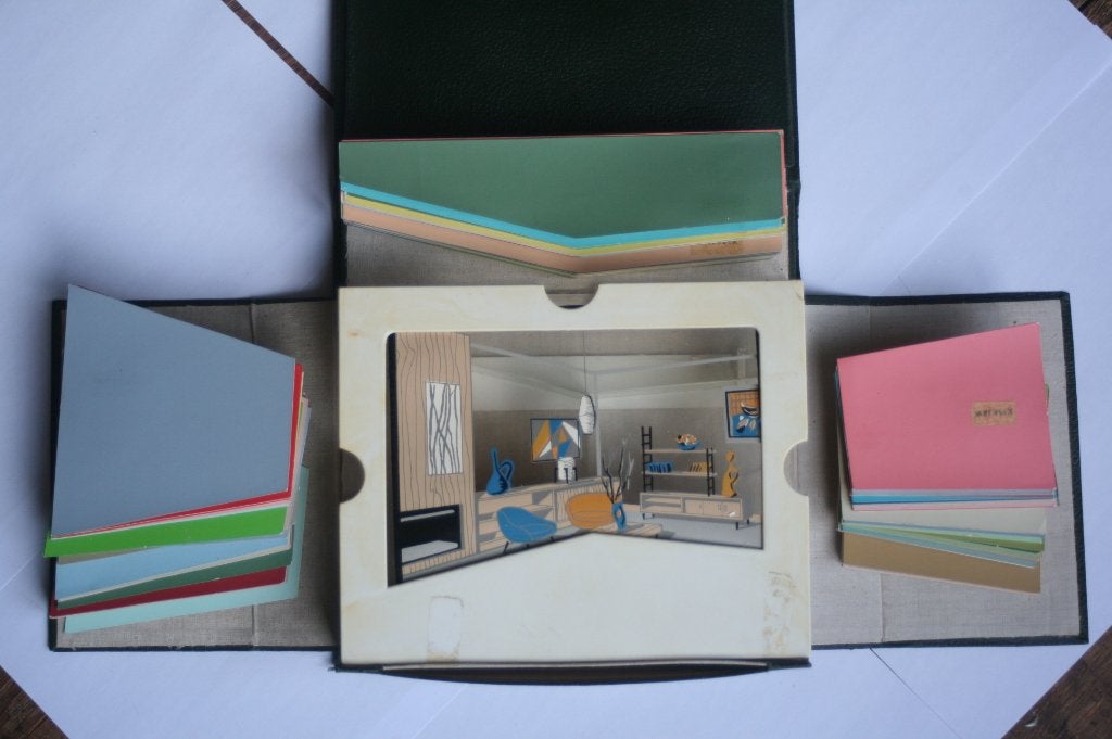 Walatex verfkleurenkaart / staalboek verf 1960, Verzamelen, Merken en Reclamevoorwerpen, Ophalen of Verzenden, Gebruikt, Reclamebord