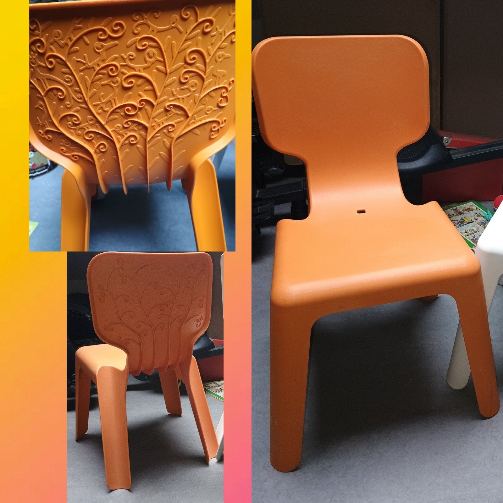 2x Magis Me Too Alma kinderstoel oranje, Ophalen, Zo goed als nieuw, Stoel(en)