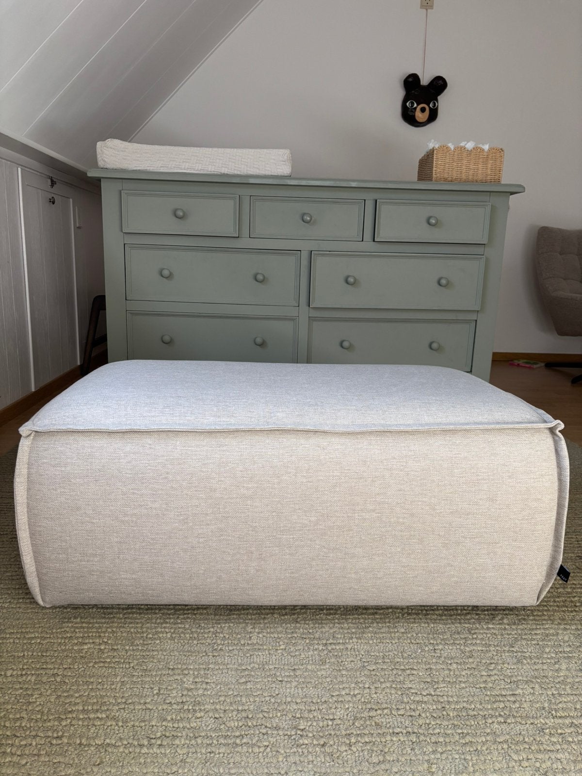 FEST edge pouf poef voetenbank sydney 22 beige, Ophalen, 100 tot 125 cm, Zo goed als nieuw, 75 tot 100 cm