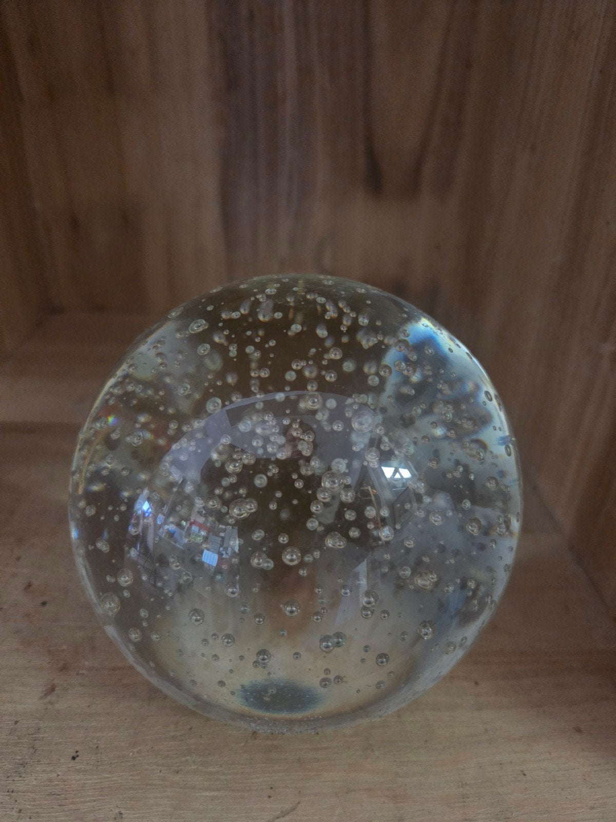 Glazen bol met luchtbellen - Decoratief object, Antiek en Kunst, Ophalen of Verzenden