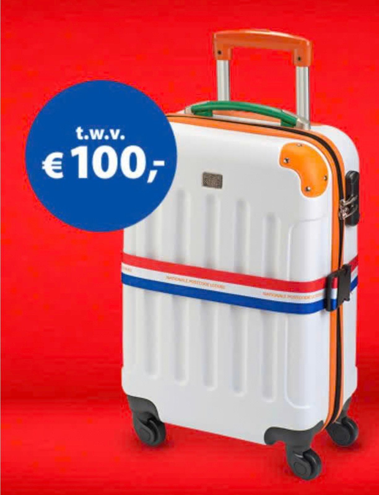 Postcode Loterij Koffer - Nieuw in verpakking, 40 tot 60 cm, 30 cm of meer, Wit, Ophalen of Verzenden