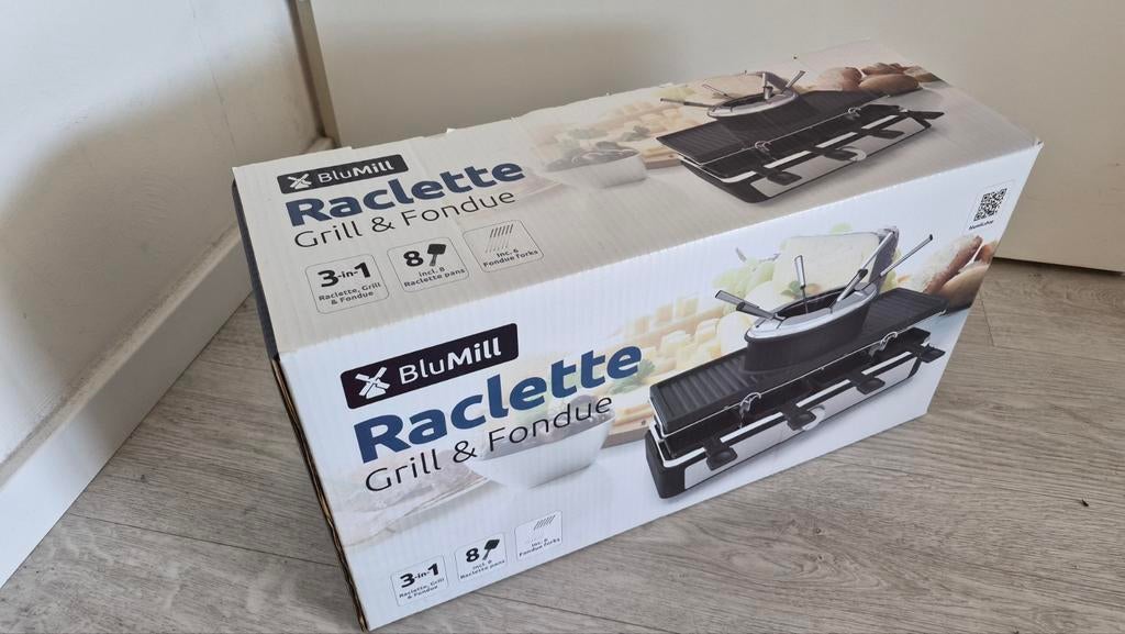 BluMill Raclette, Grill & Fondue set - Nieuw in doos, Witgoed en Apparatuur, Gourmetstellen, Ophalen of Verzenden, Nieuw