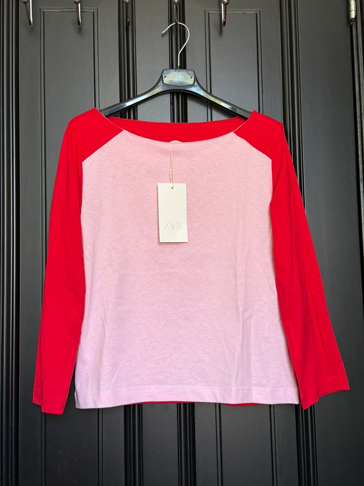 Zara roze rood katoenen shirt met lange mouwen, maat S., Nieuw, Ophalen of Verzenden, Lange mouw, Maat 36 (S)