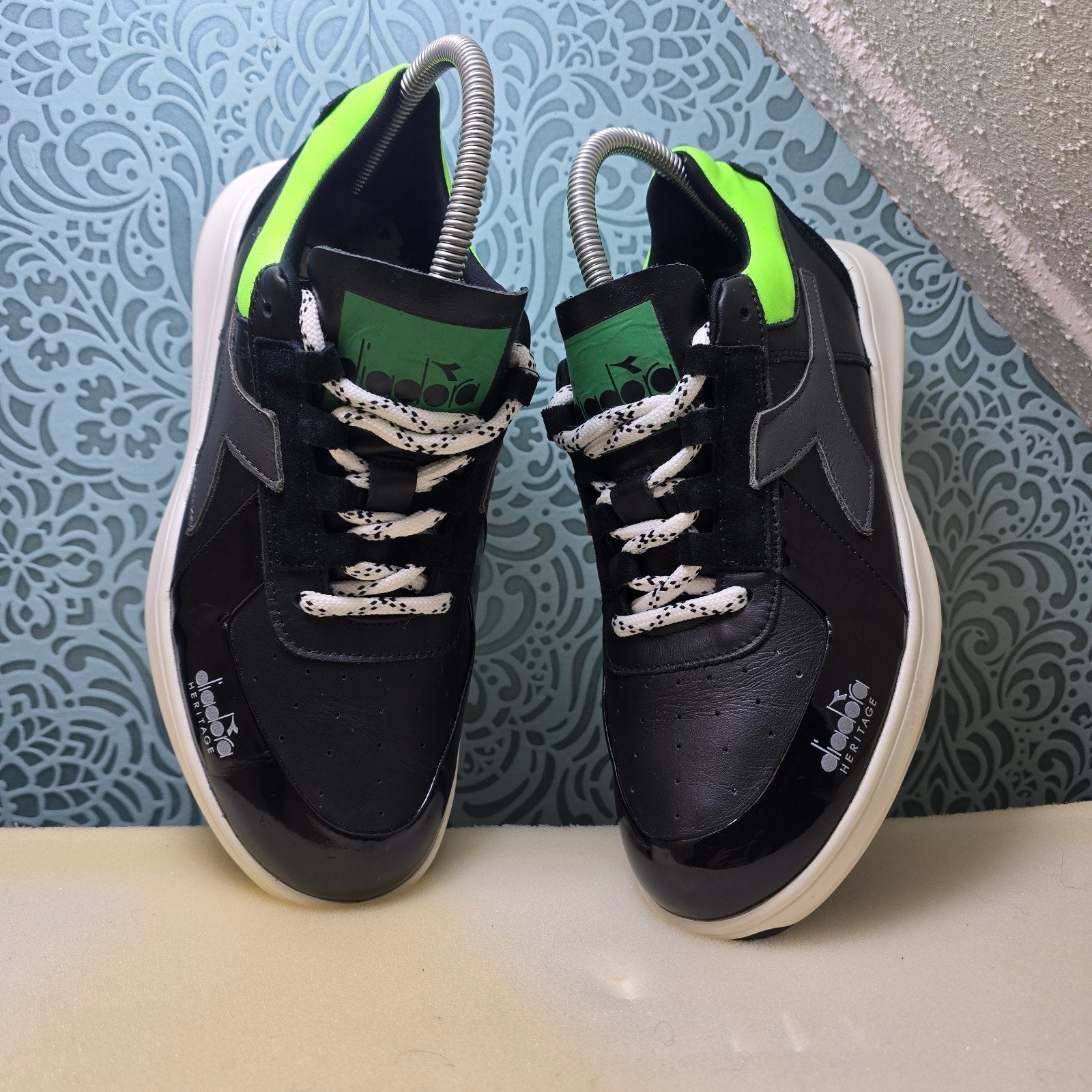 Diadora Heritage Unisex Sneakers – Black/Neon Green – EU 40, Diadora, Zwart, Nieuw, Ophalen of Verzenden