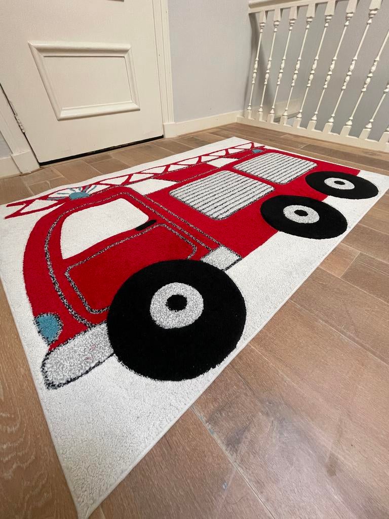 Brandweer kleed 120x180cm voor kinderkamer, Gebruikt, 100 tot 150 cm, Ophalen of Verzenden, 150 tot 200 cm