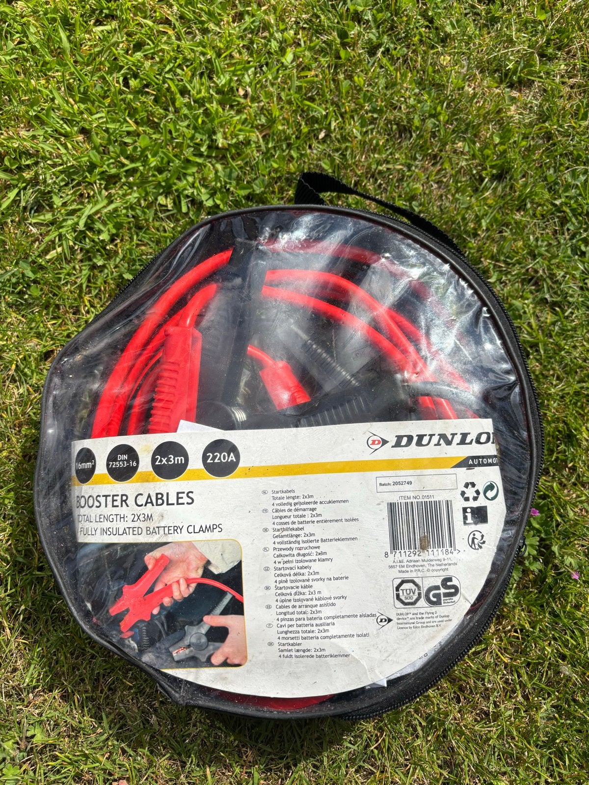 Nieuwe Dunlop Startkabels - 2x3m, 220A, 16mm², Auto diversen, Jumpstarters, Ophalen, Nieuw