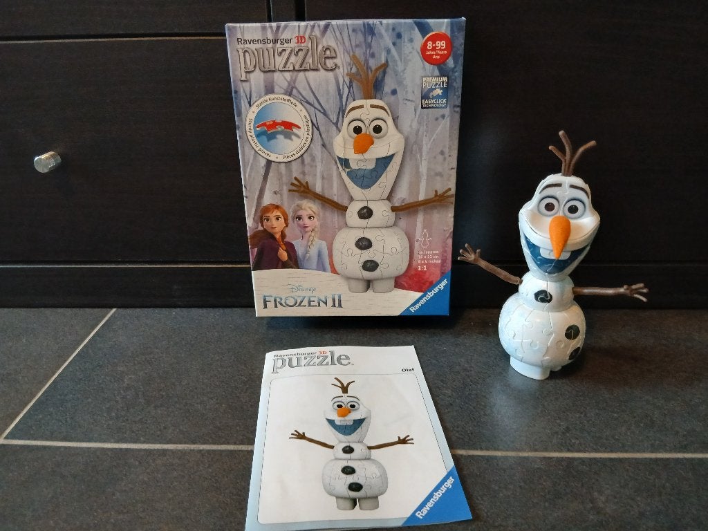 Ravensburger 3D puzzel Olaf (Frozen), Ophalen, Meer dan 50 stukjes, Zo goed als nieuw, 6 jaar of ouder