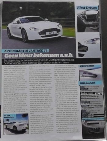 Aston Martin V8 Vantage 4.7 N420 / N430 ? 10x autotest lezen, Ophalen, Gelezen, Algemeen
