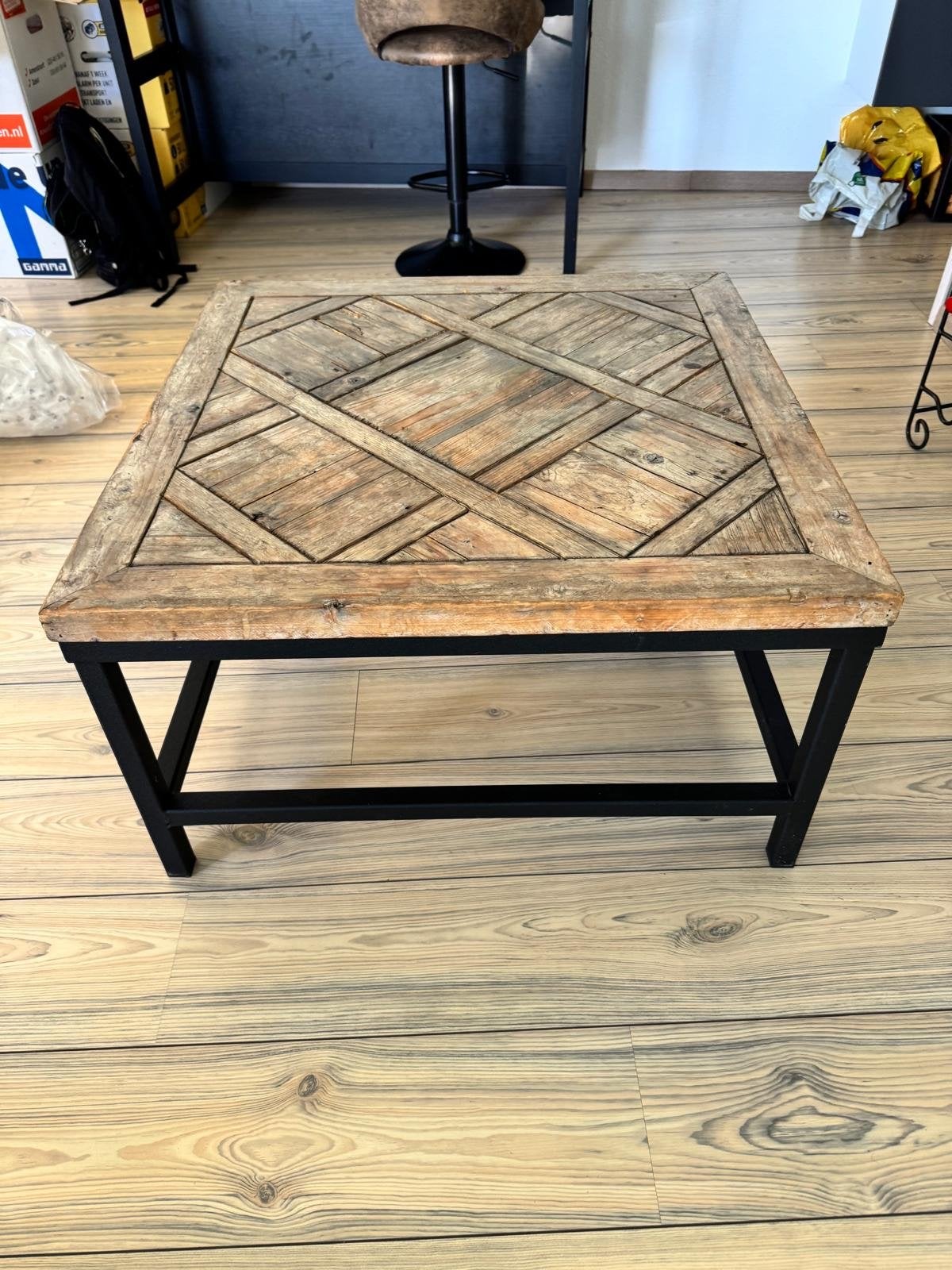 Salontafel, Ophalen, Gebruikt, 100 tot 150 cm, Vierkant