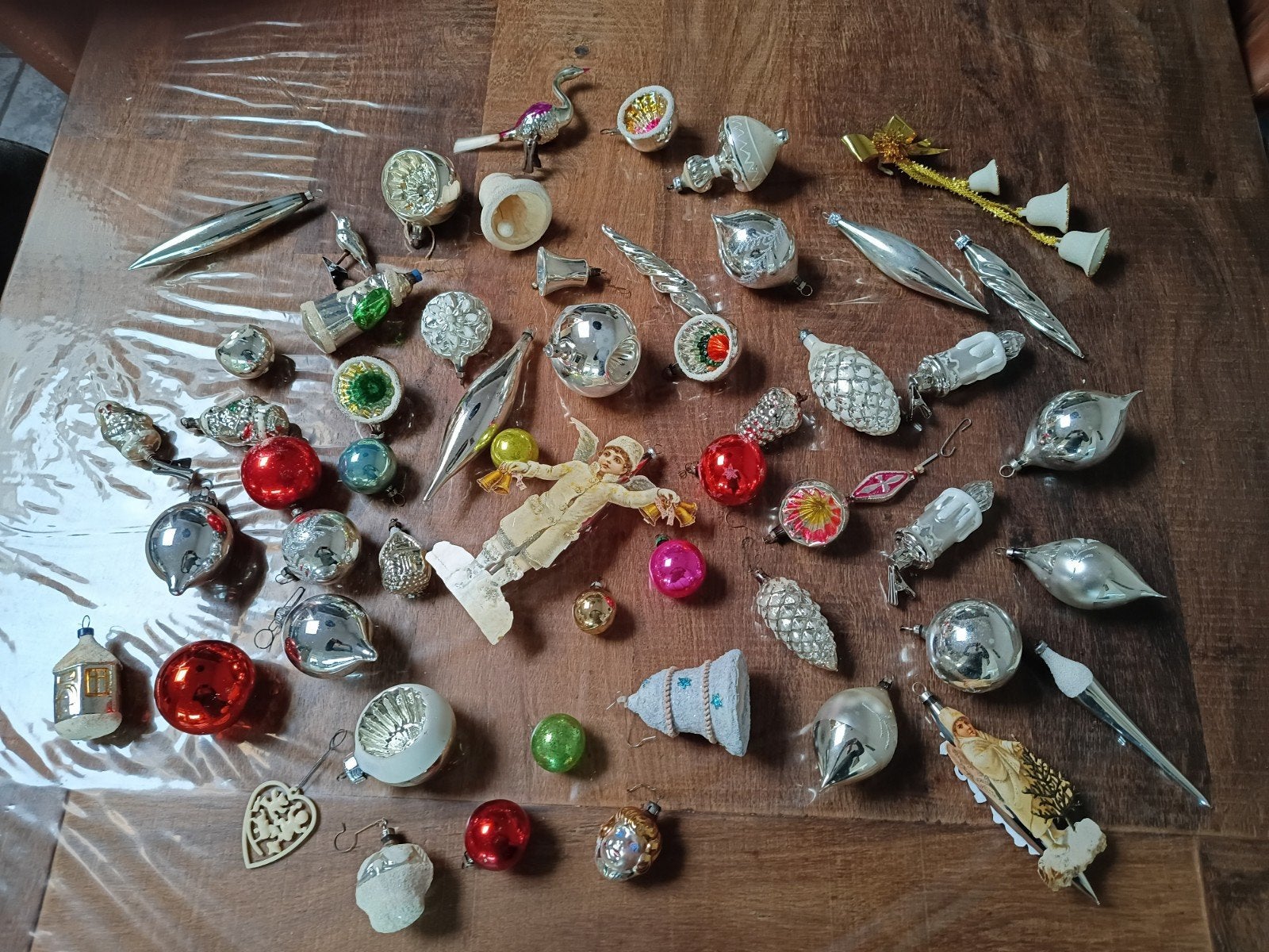 oma's nostalgische 55 oude  kerstballen & 1 kerstdecoratie, Ophalen, Gebruikt
