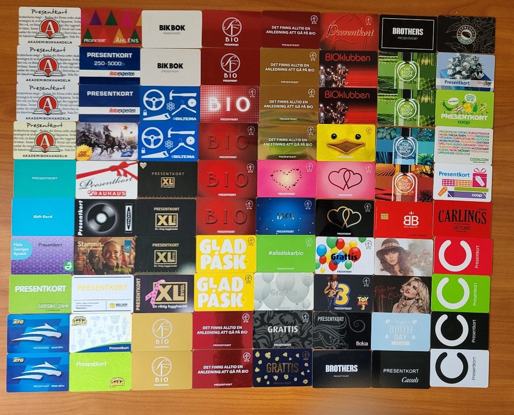 Verzameling cadeaukaarten Zweden, Ophalen of Verzenden