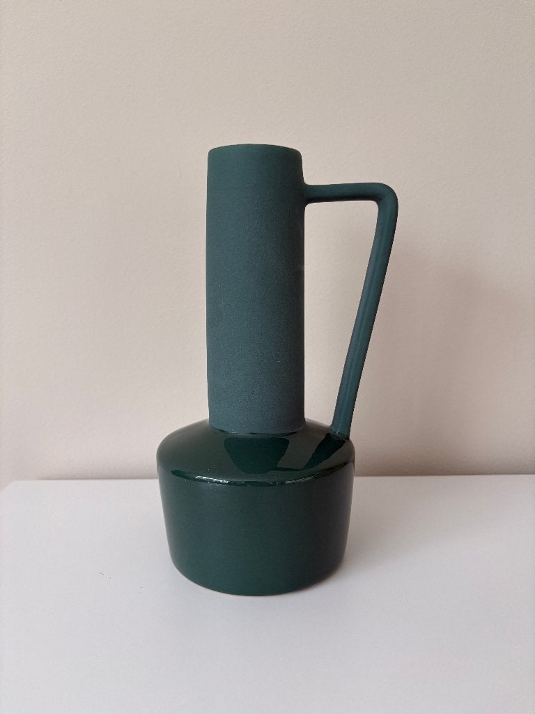 NIEUW Vaas, decoratie, groen, aardewerk, Hema, Geschikt voor droogbloemen, Nieuw, 27 cm, Ophalen of Verzenden