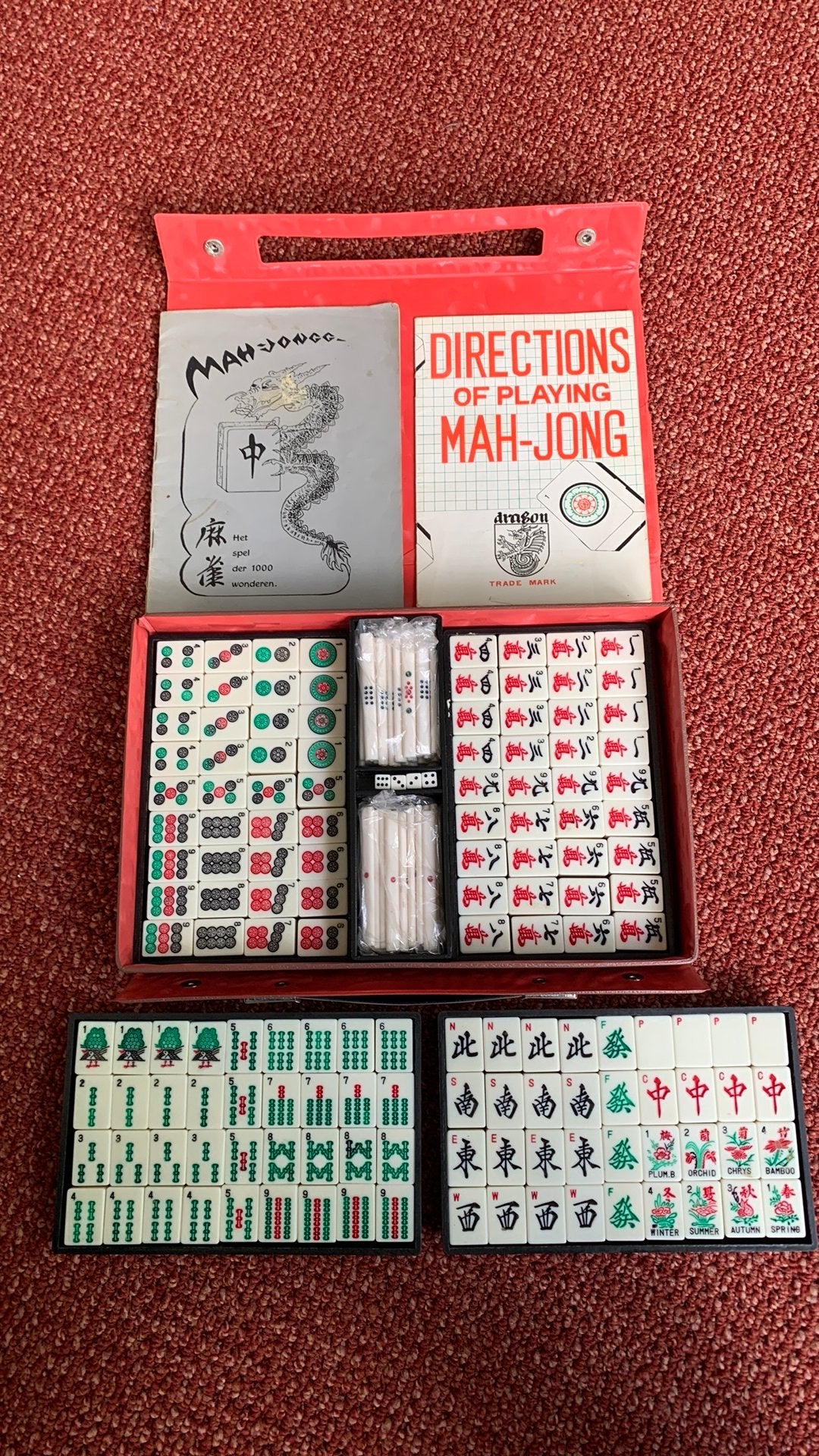 Mahjong spel vintage Mahjongg, Ophalen of Verzenden, Zo goed als nieuw