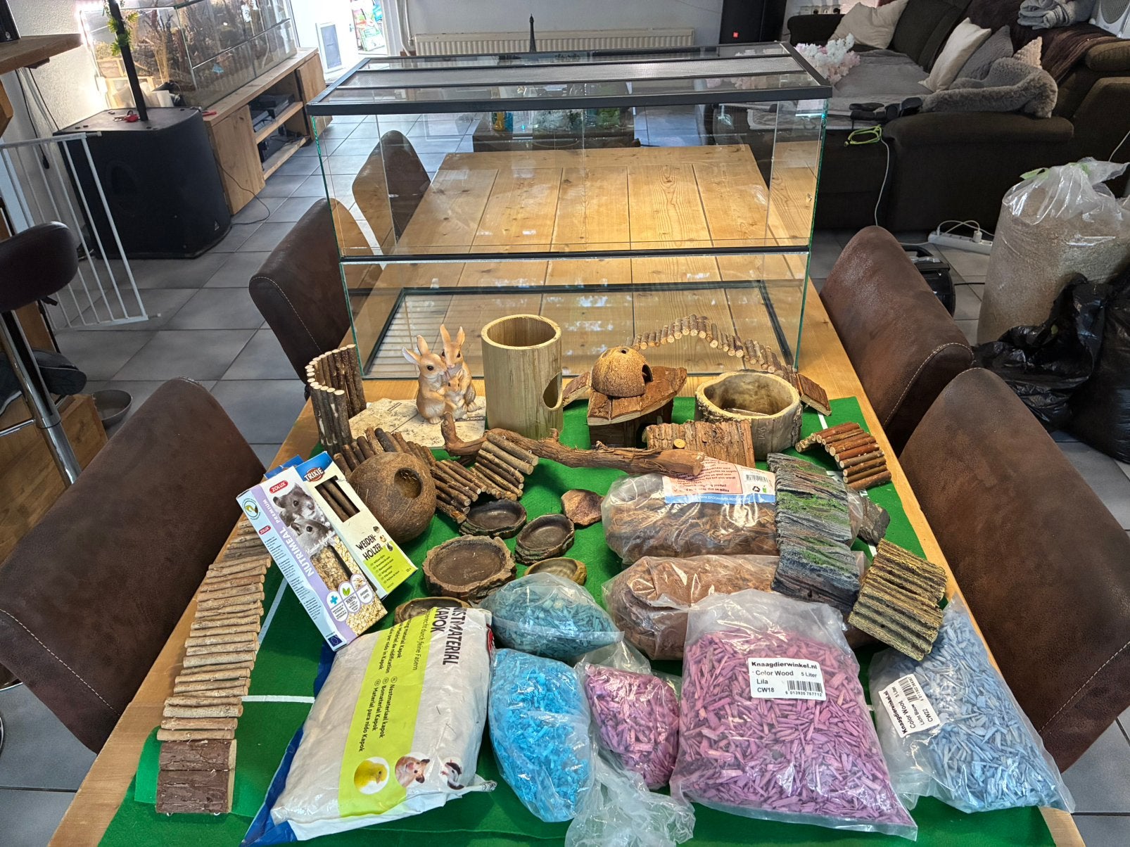 Compleet knaagdierenterrarium met veel accessoires!, Dieren en Toebehoren, Hamster, Januari, Meerdere dieren, Tam