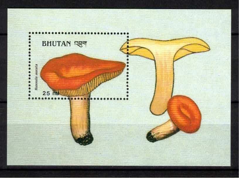 Bhutan 1989, Paddenstoel **, MNH, Ophalen of Verzenden, Postfris, Dier of Natuur