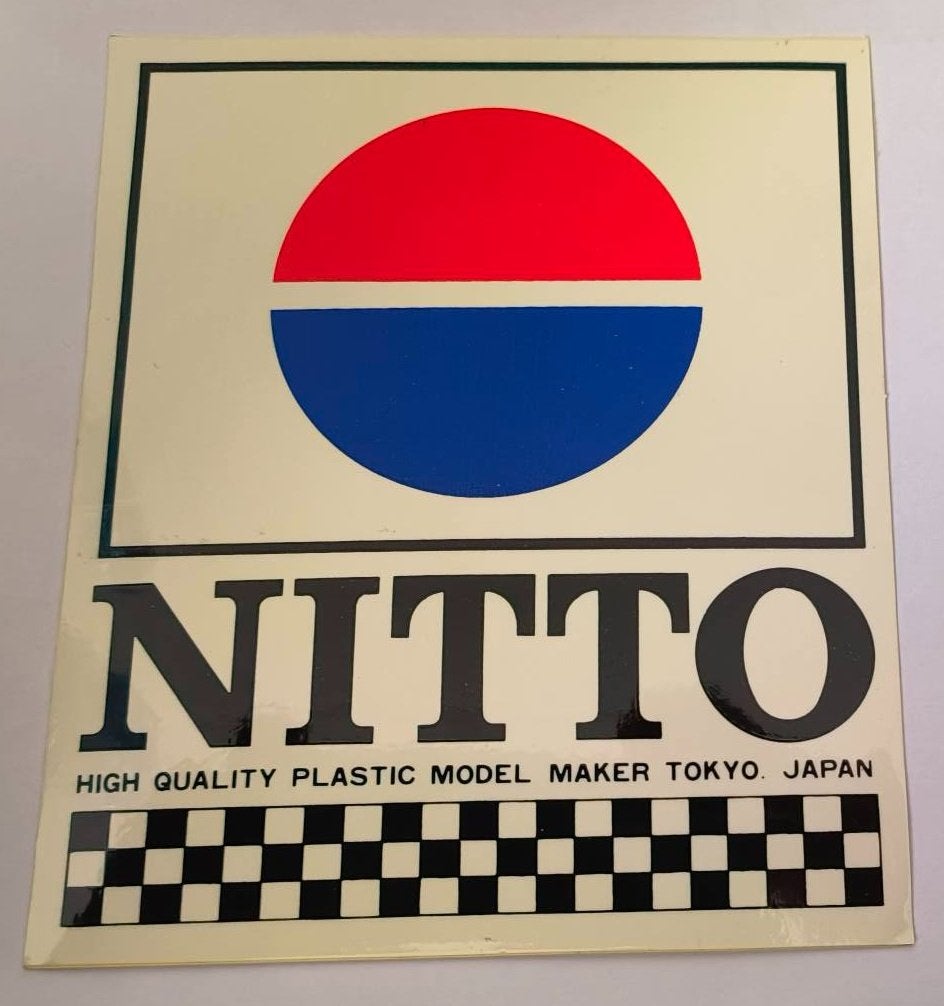 Sticker Nitto high quality plastic model maker Tokyo Japan, Ophalen of Verzenden, Zo goed als nieuw, Bedrijf of Vereniging