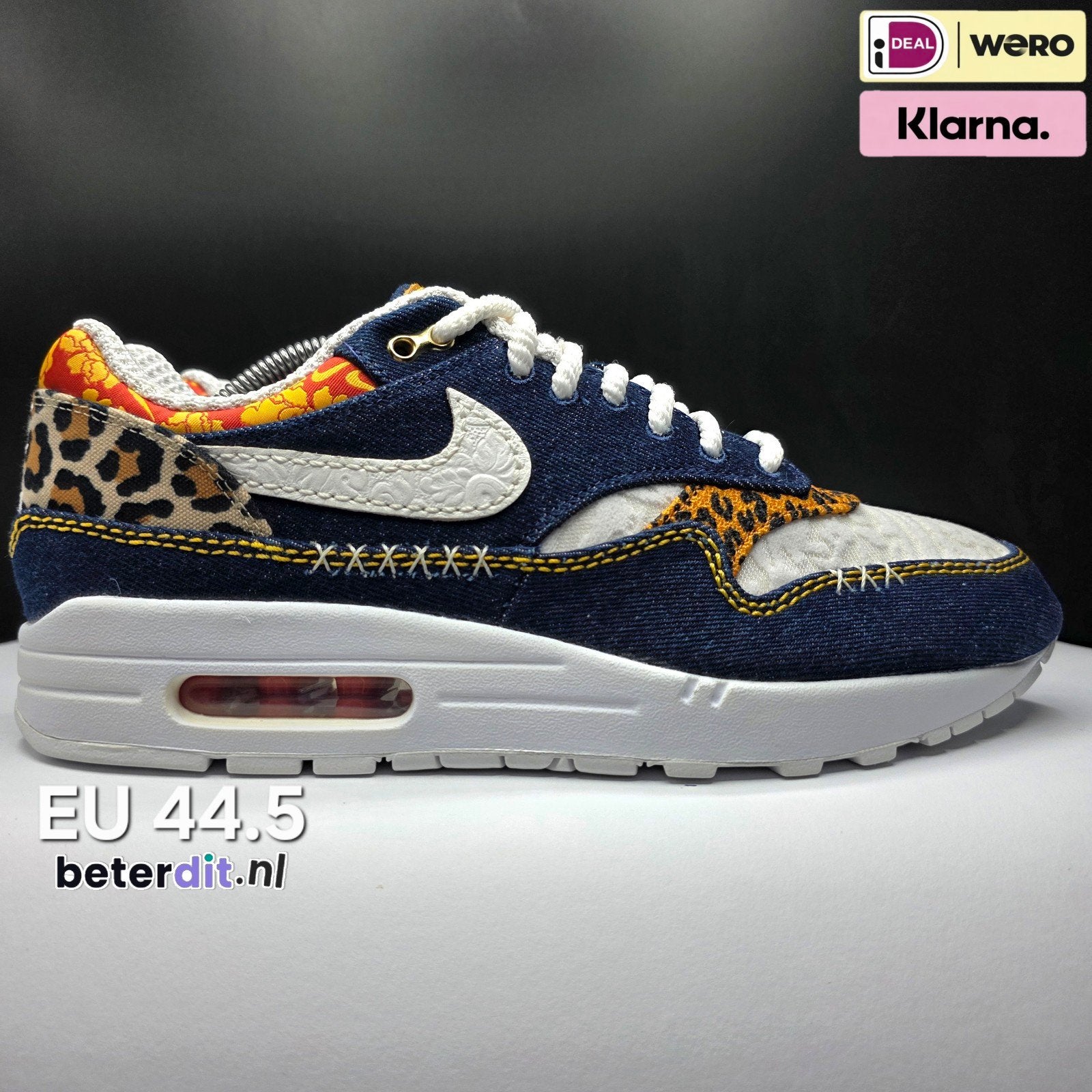 Nike Air Max 1 'Denim Leopard'
Maat: 44.5, Kleding | Heren, Schoenen, Zo goed als nieuw, Sneakers of Gympen, Ophalen of Verzenden