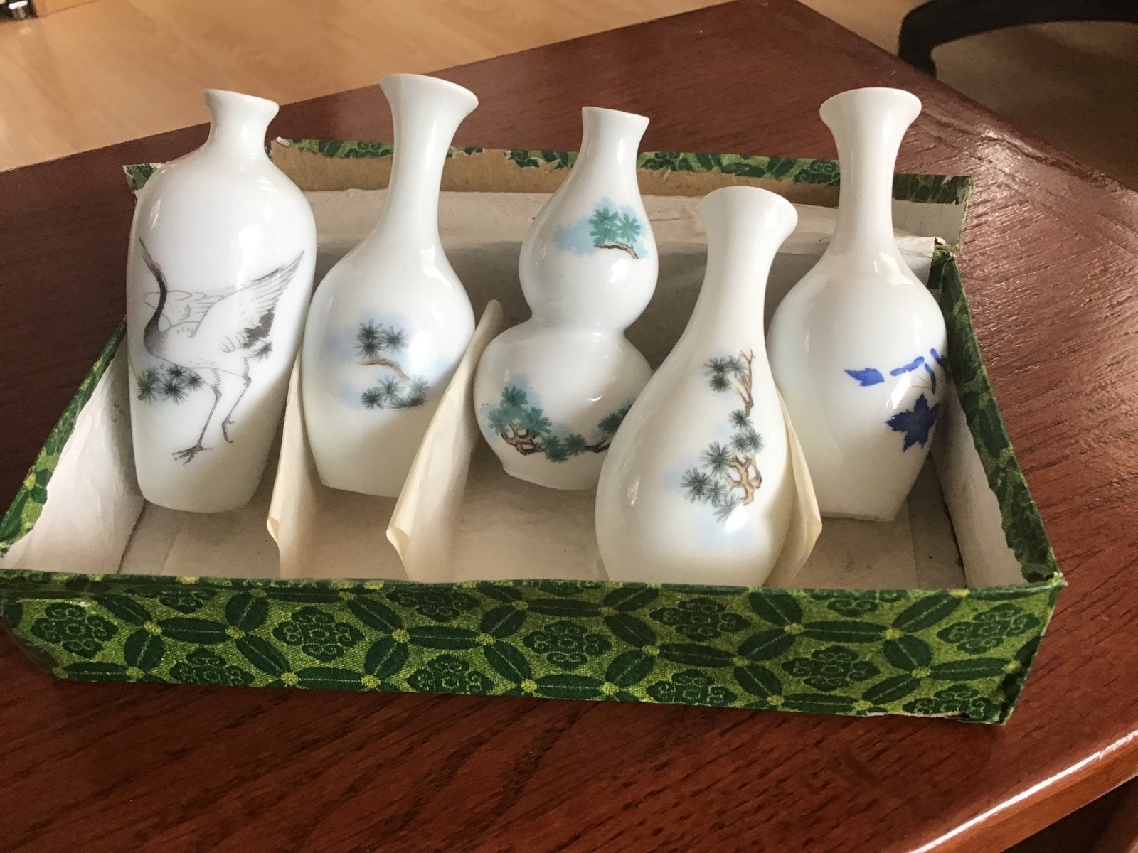 Set van 5 Vintage Chinese Miniatuur Vaasjes - Jingdezhen, Ophalen of Verzenden