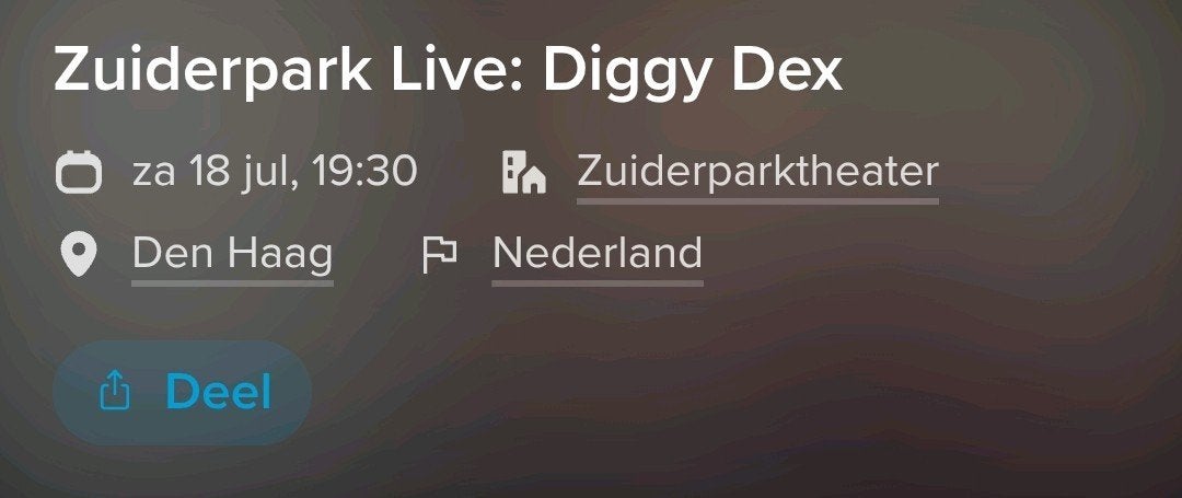 2 tickets Diggy Dex 18 juli, Tickets en Kaartjes, Twee personen, Juli