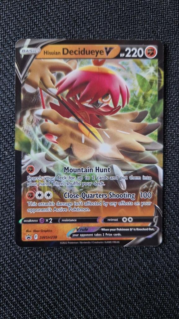 Hisuian Decidueye V SWSH238 Promokaart Pokemon, Ophalen of Verzenden, Zo goed als nieuw, Losse kaart