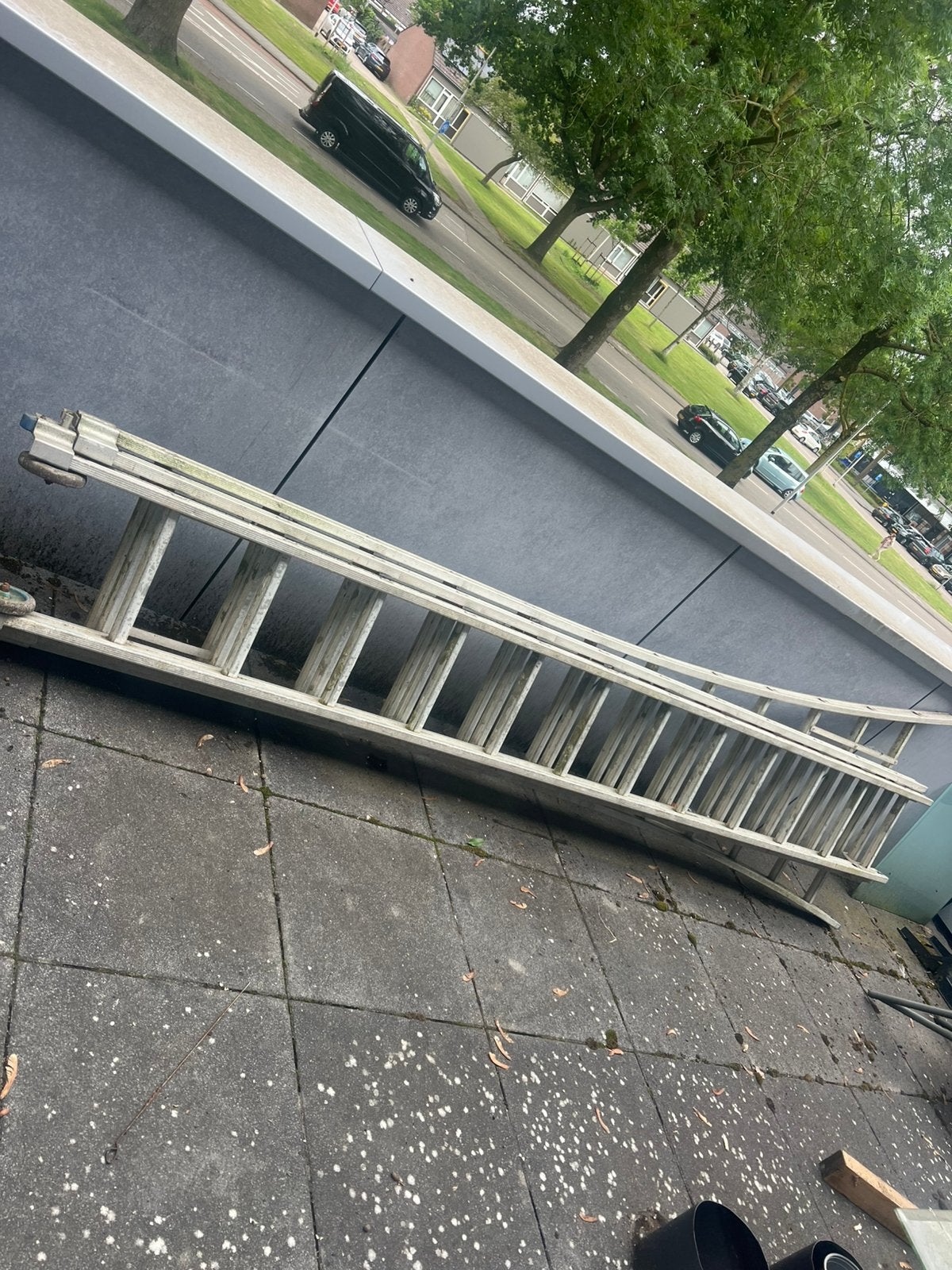 aluminium ladder 3x12, Doe-het-zelf en Verbouw, Ladders en Trappen, Ophalen, Gebruikt