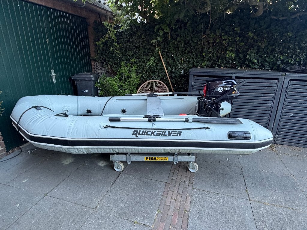 Quicksilver Rubberboot incl TOHATSU motor, bok en afdekzeil, Ophalen, Aluminium, Quicksilver, Gebruikt