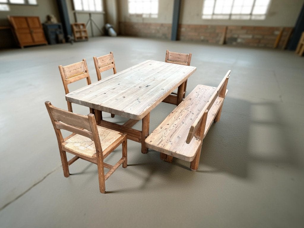Friis & Moltke Nordsø tafel, bank + 4 GM Møbler stoelen, Ophalen