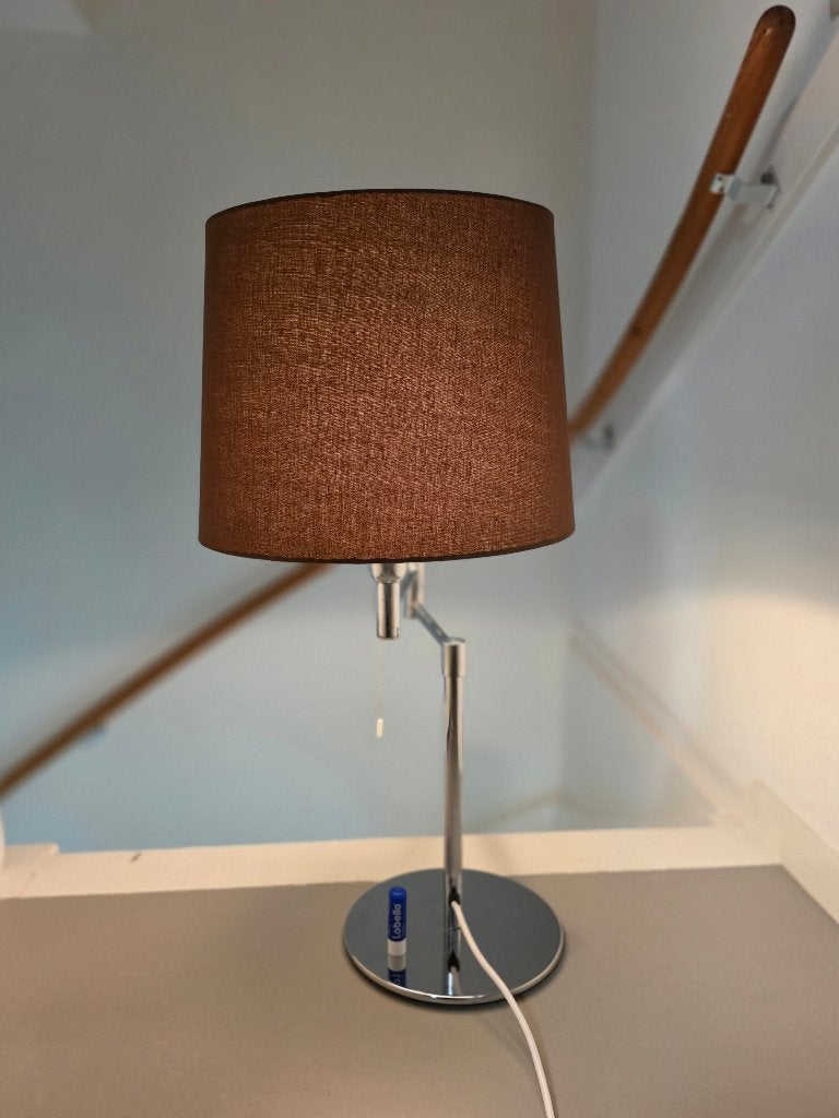 Scharnier Tafellamp - Schemerlamp - 90s Vintage, Huis en Inrichting, Gebruikt, Vintage, Met schakelaar, Zilver