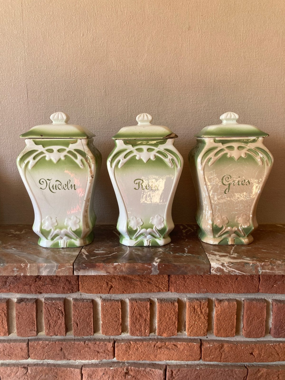 Antieke voorraadpotten set - Nudeln, Reis, Gries, Ophalen