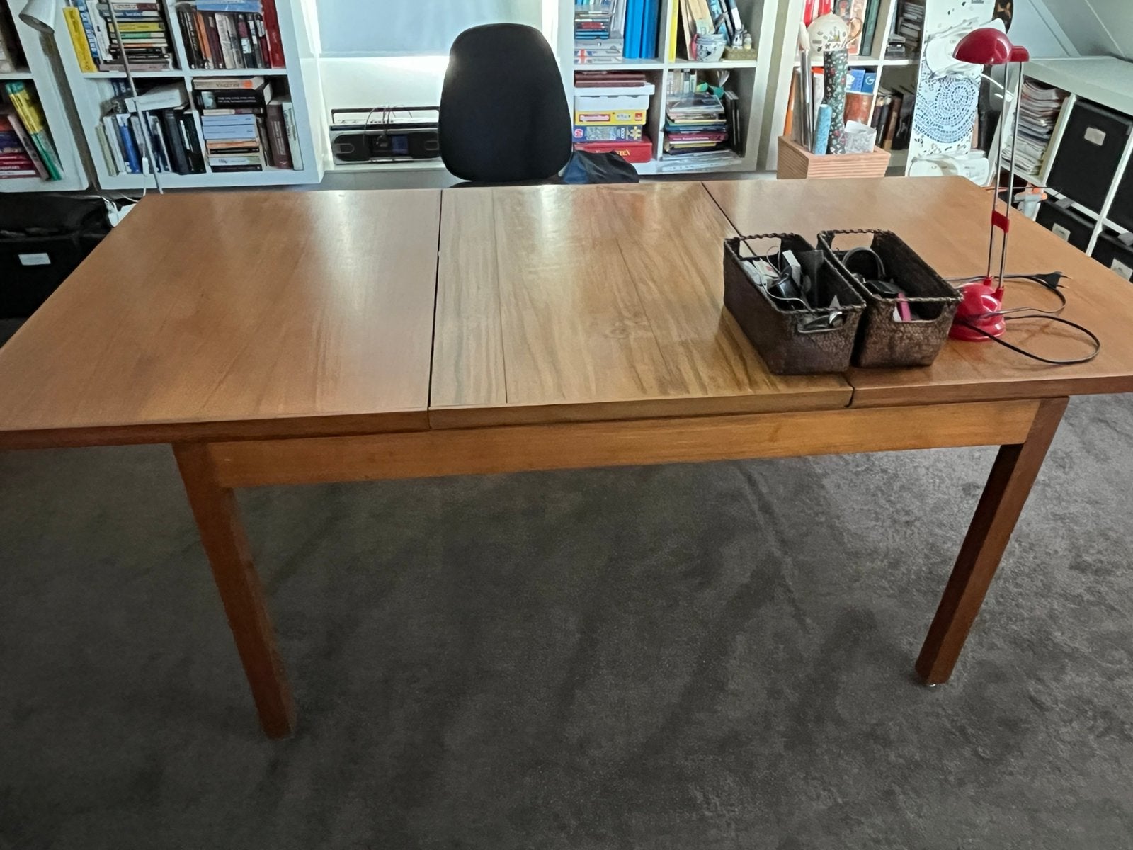 •vintage teakhouten eettafel - kersen, Ophalen, Gebruikt