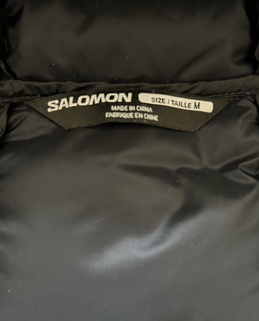 Donsjas Salomon, zwart, medium. Zuiver dons, Maat 38/40 (M), Salomon, Zwart, Ophalen of Verzenden