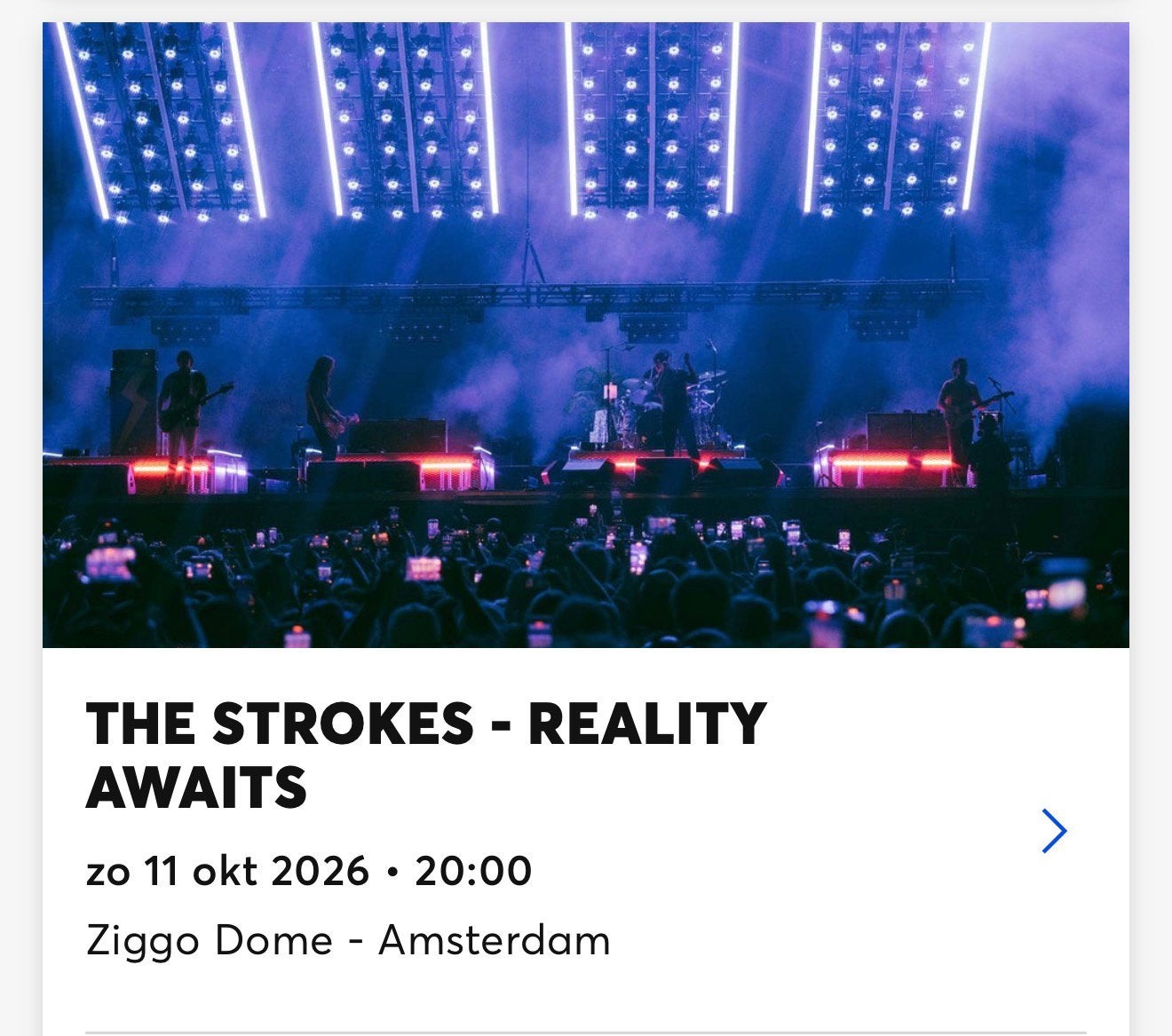 The strokes zitplaatsen, Tickets en Kaartjes, Twee personen, Oktober