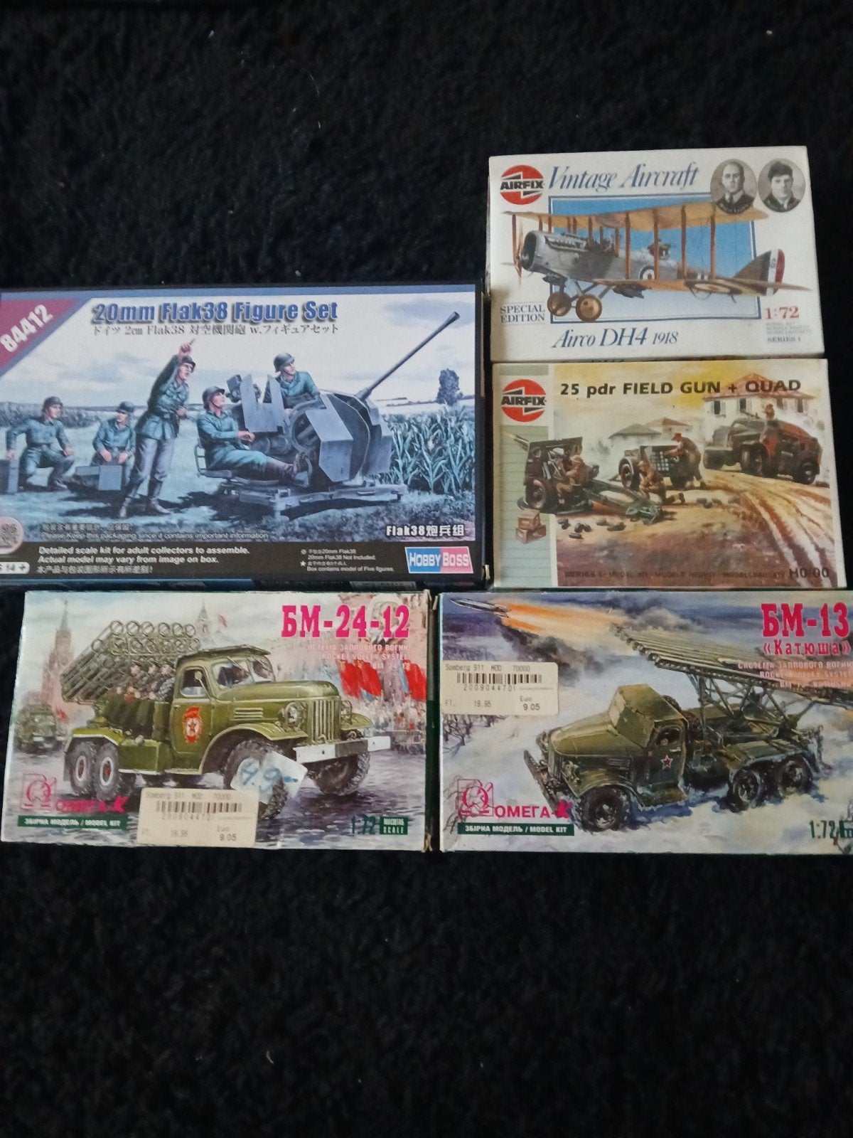 Diverse modelbouwsets: Vliegtuig, Artillerie & Raketwerpers, 1:32 tot 1:50, Overige typen, Nieuw, Ophalen of Verzenden