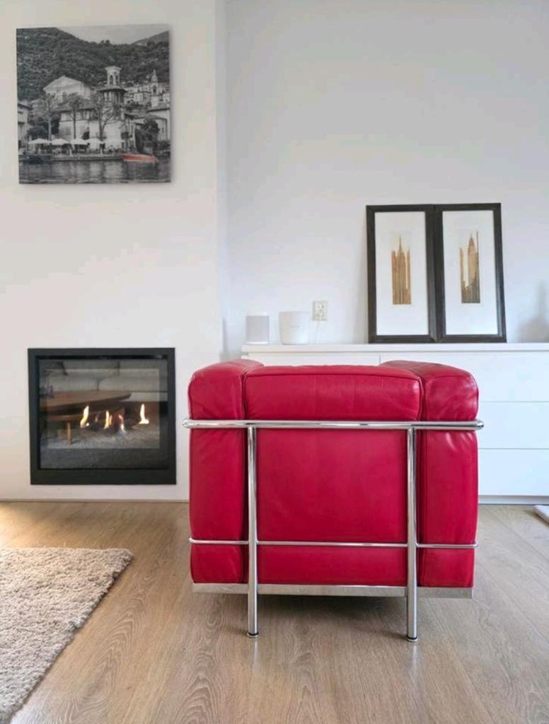 Cassina LC2 fauteuil Grand Confort Le Corbusier, Huis en Inrichting, Ophalen of Verzenden, Leer