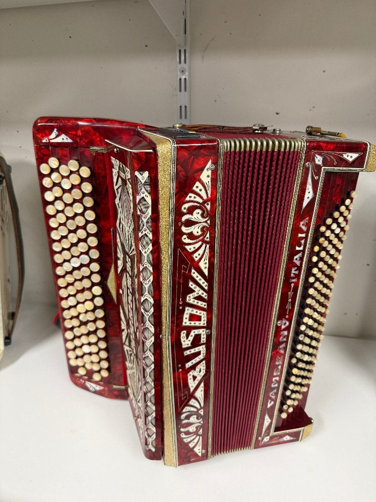 Zelfspelende Accordeon, Muziek en Instrumenten, Accordeons, Gebruikt, Knopaccordeon, Overige formaten, Overige merken, Met riemen