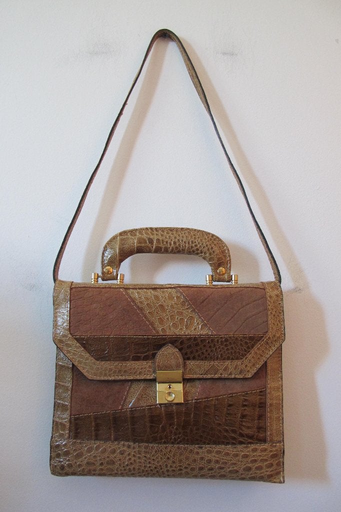 Vintage leather suede bag (Sudhaus), Ophalen of Verzenden, Gebruikt, Bruin, Schoudertasje