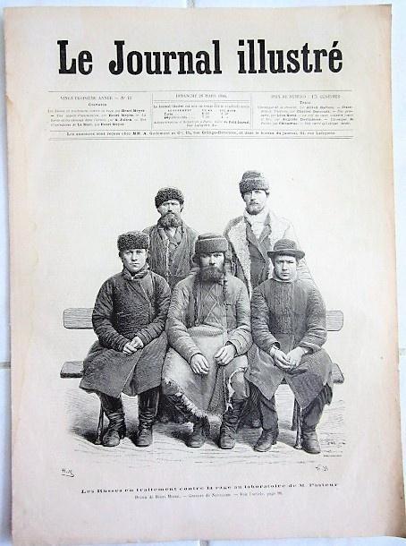 2 tekeningen gravures uit 1886 - arts - vaccinatie Pasteur, Ophalen of Verzenden