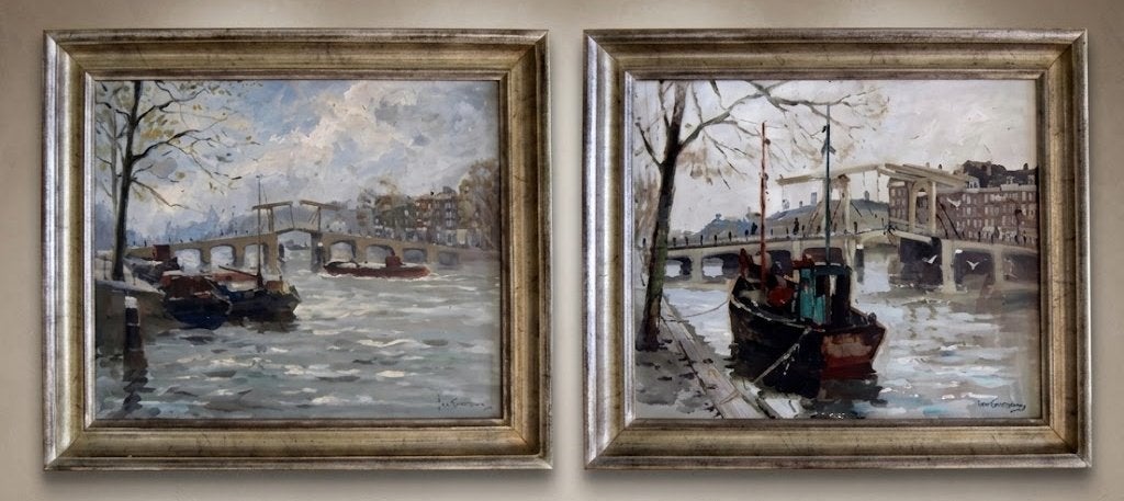 2 x Jan Korthals 1916-1972 =AMSTERDAM= de Amstel =PENDANT, Ophalen of Verzenden