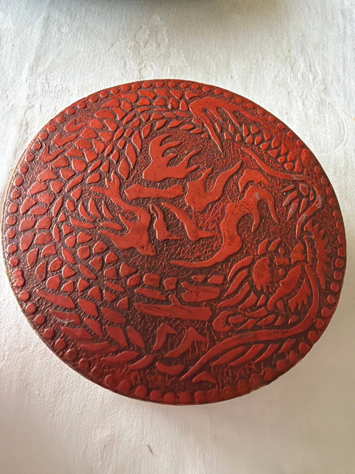 Antieke Chinese Lakdoos met Drakenmotief, ca. 100 jaar oud, Ophalen of Verzenden