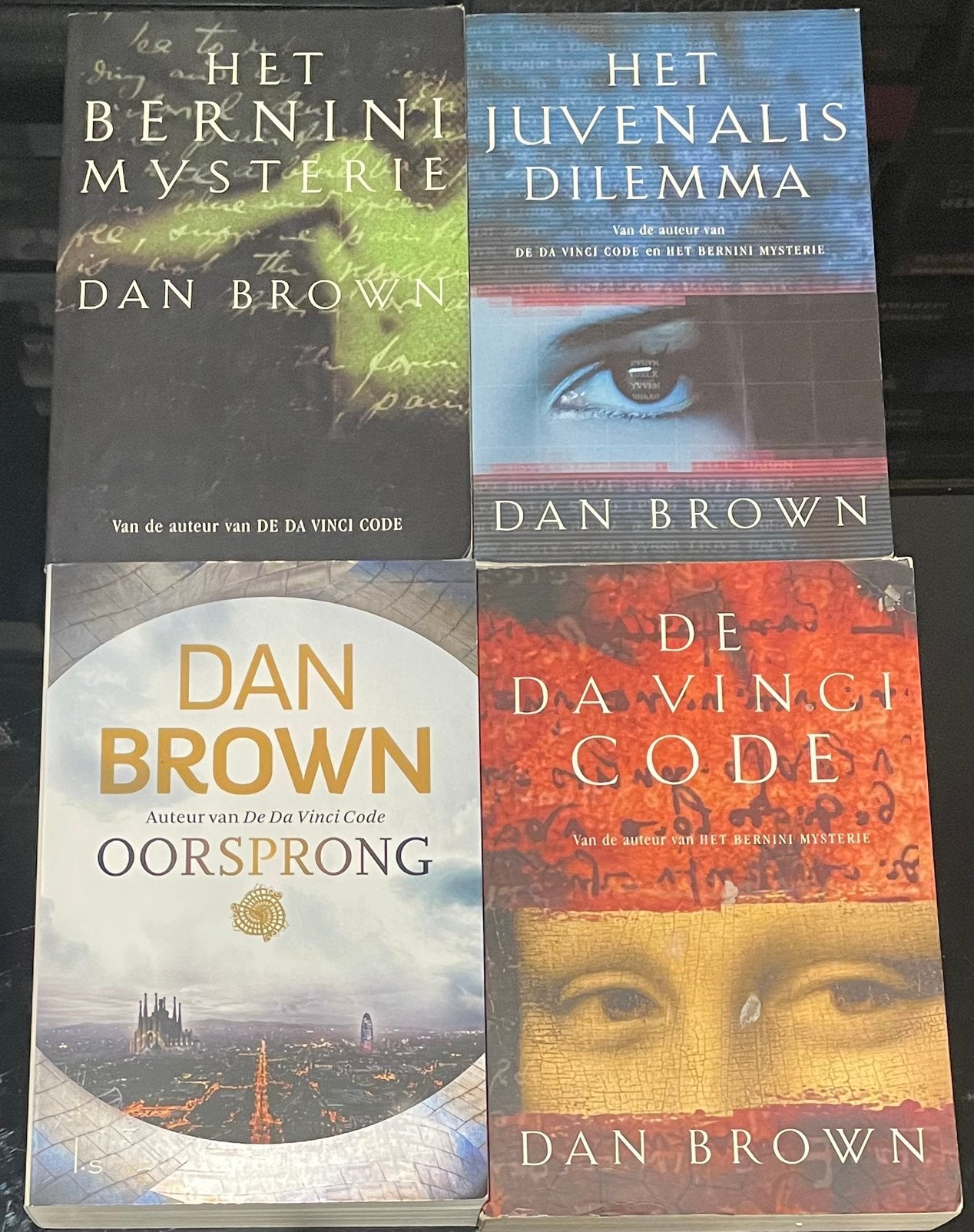 Dan Brown 4x- Oorsprong/DaVinci/Bernini/Juvenalis, Boeken, Ophalen of Verzenden, Zo goed als nieuw, Dan Brown