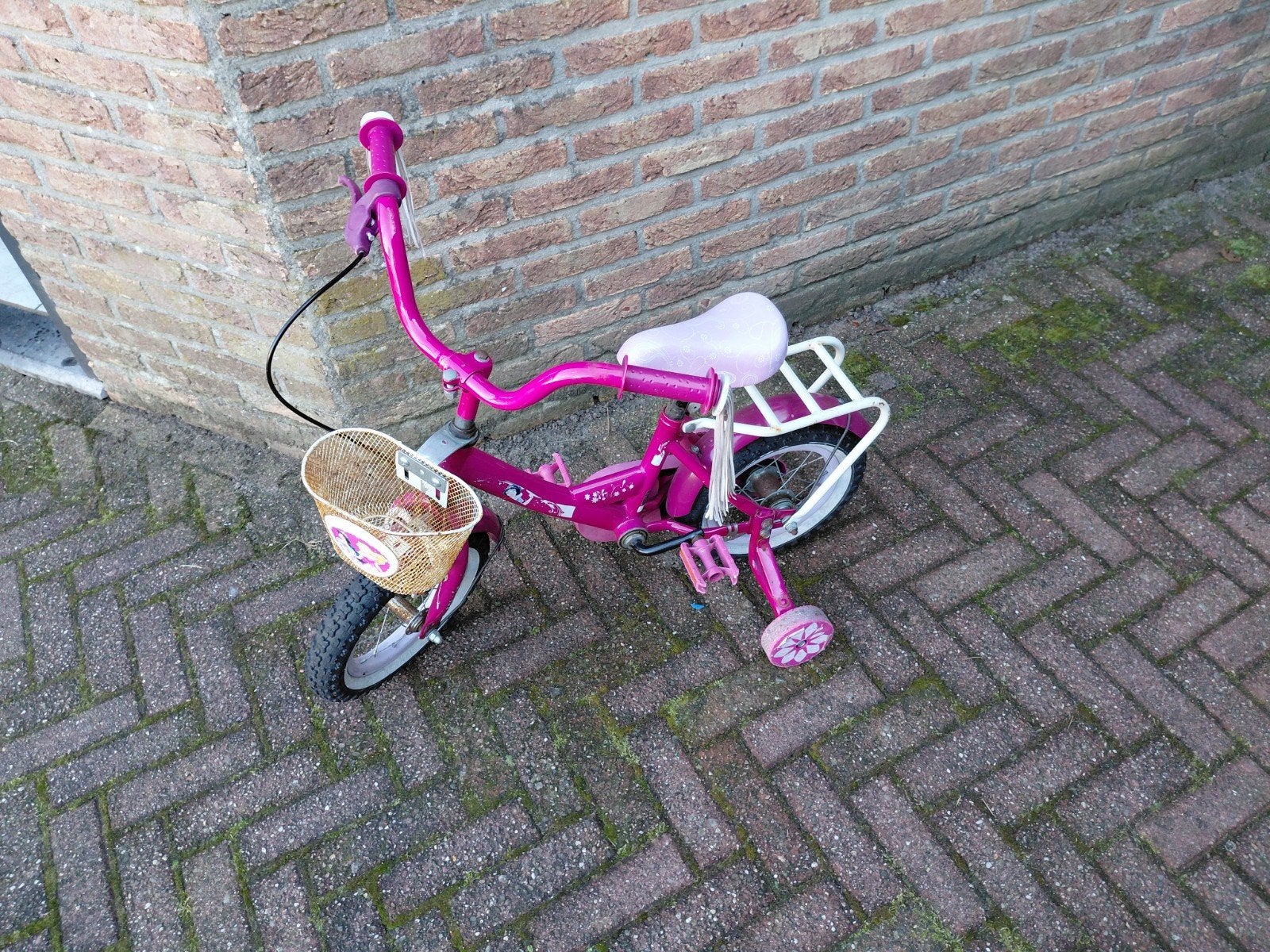 Kinderfiets met zijwieltjes, Ophalen, Terugtraprem, Zijwieltjes, Gebruikt