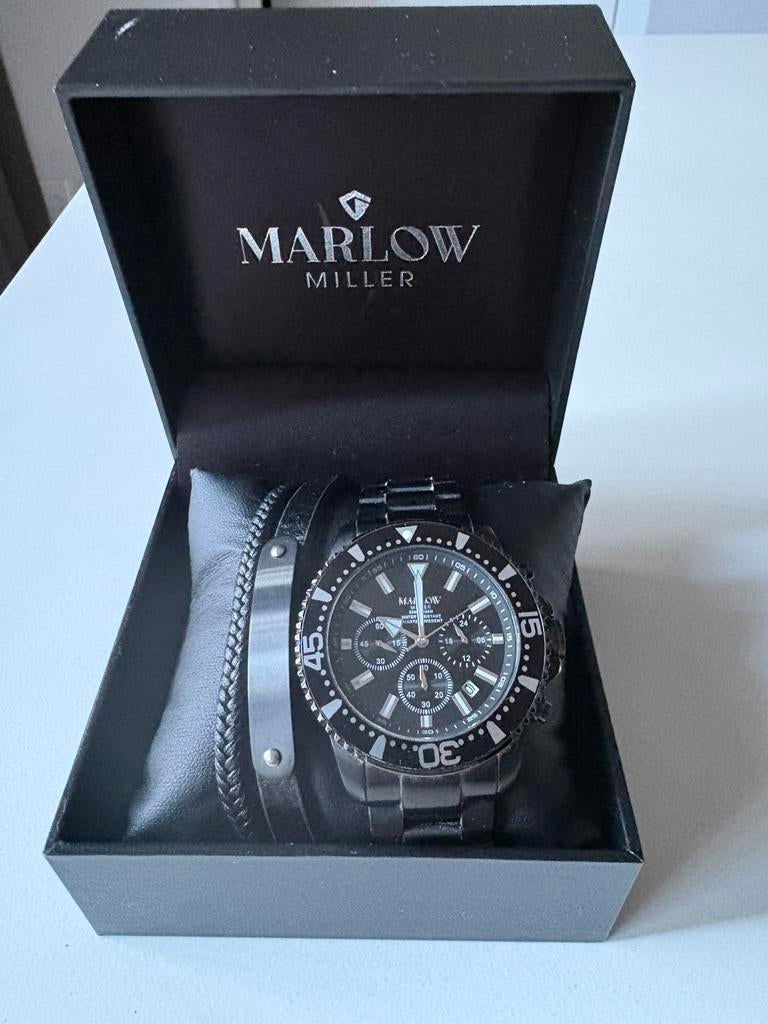 Herenhorloge Marlow Miller, Sieraden, Tassen en Uiterlijk, Horloges | Heren, Overige merken, Staal, Staal, Polshorloge