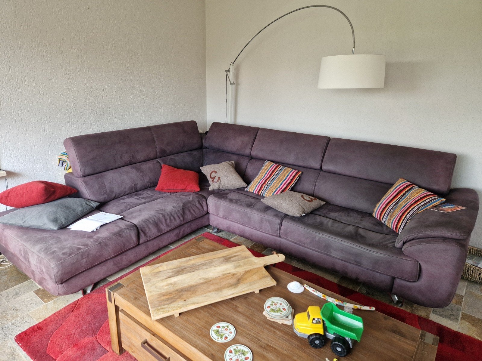 Grijze hoekbank, Huis en Inrichting, Banken | Bankstellen, Gebruikt, 100 tot 125 cm, 300 cm of meer, Ophalen of Verzenden
